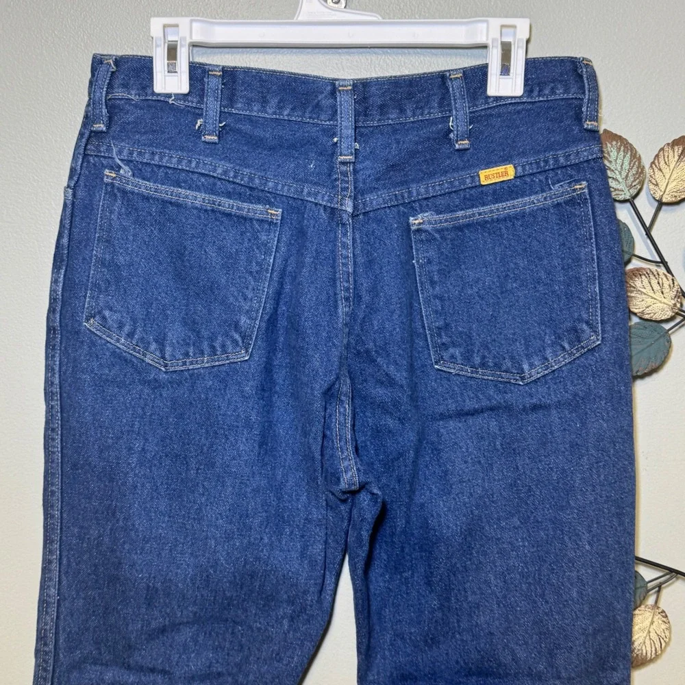 Rustler Mens Regular Fit Straight Leg Denim Jeans Indigo Blue 32x30